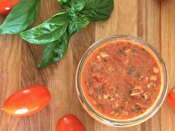 Receta de pesto con tomate y almendras