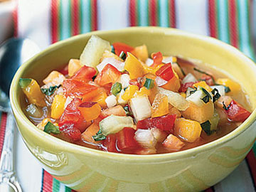 Receta de gazpacho de tomate y fruta